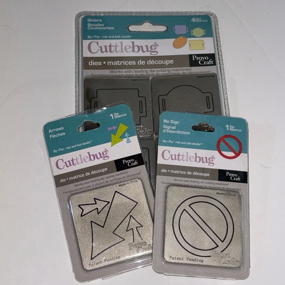 Cuttlebug Silver Die Set CUTTLEBUG NO SIGN DIE Cuttlebug SLIDERS DIES NWT